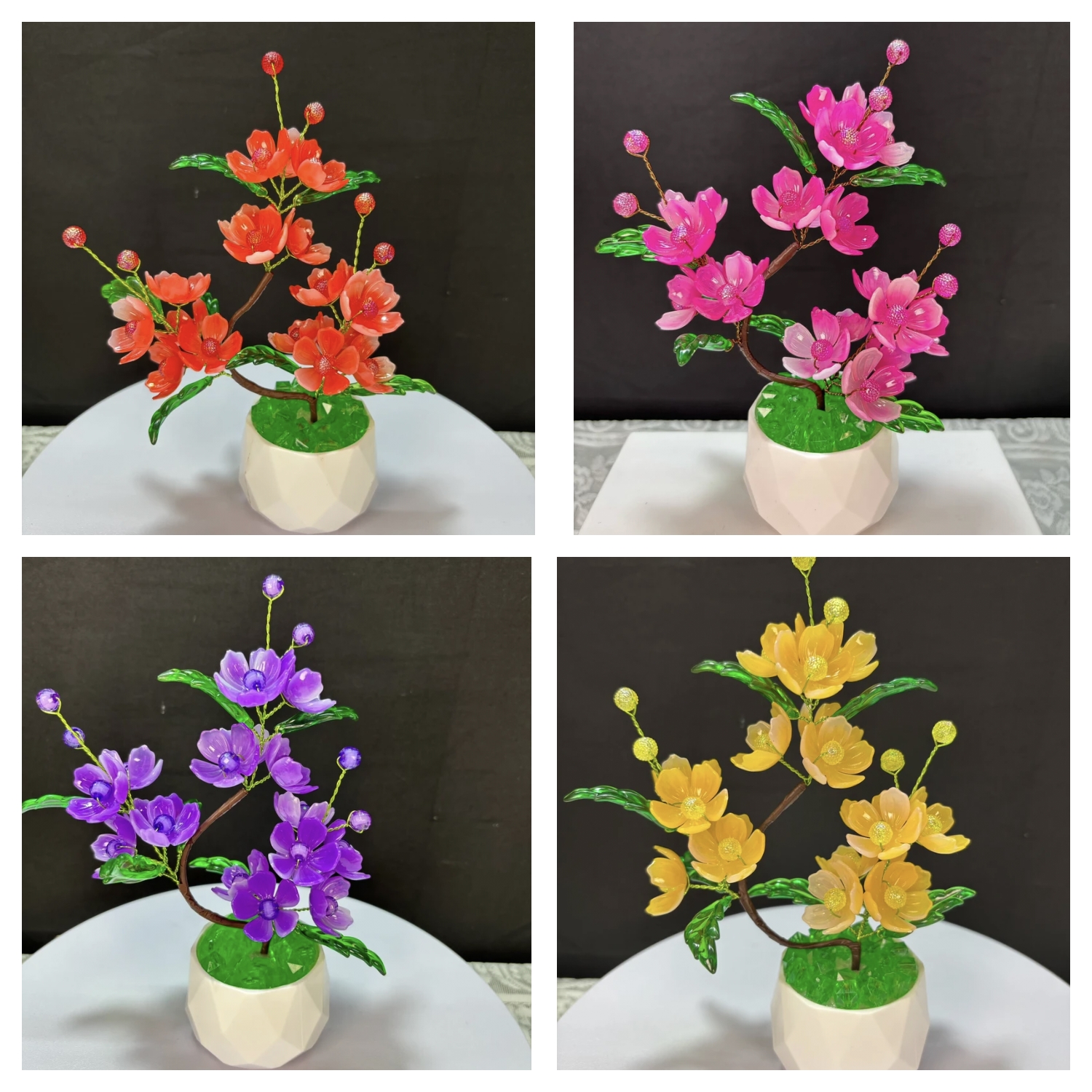 十里桃花小盆栽材料包亲子手工动手制作DIY材料包高颜值手工花