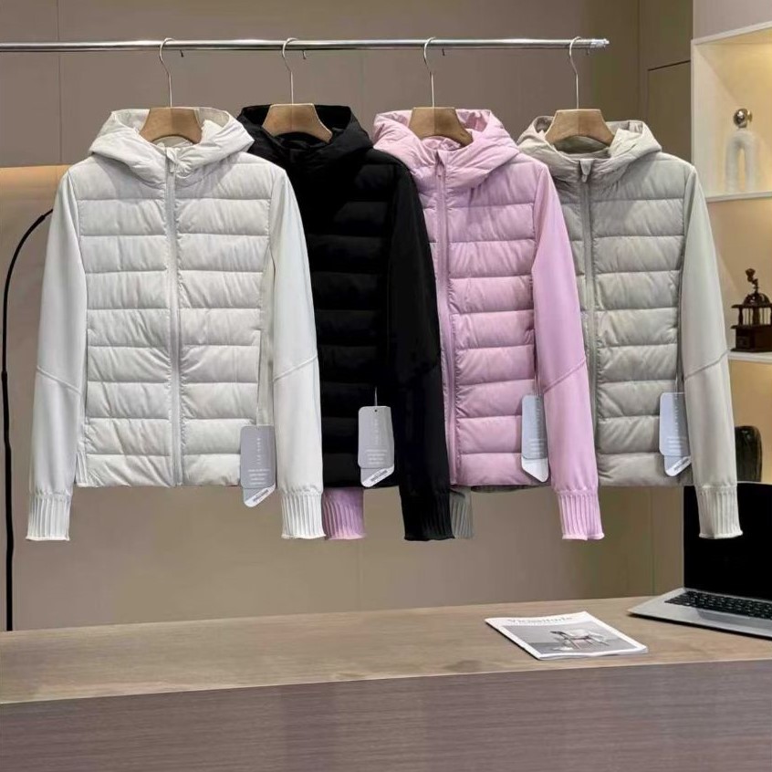 女士冬季高端修身显瘦外套露家同款保暖连帽轻盈锁温排骨羽绒服排