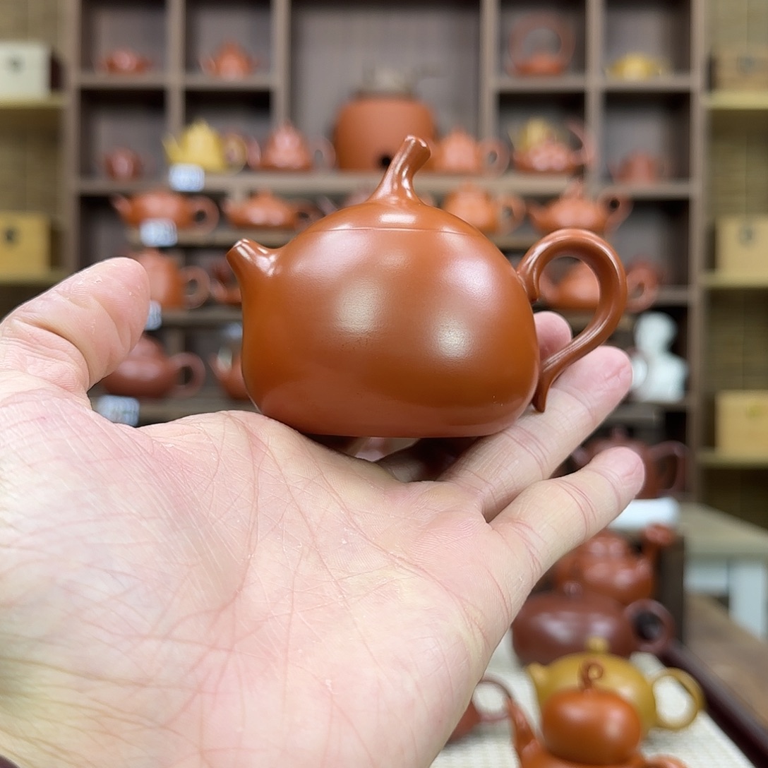 紫砂茶壶潮州手拉壶茄瓜