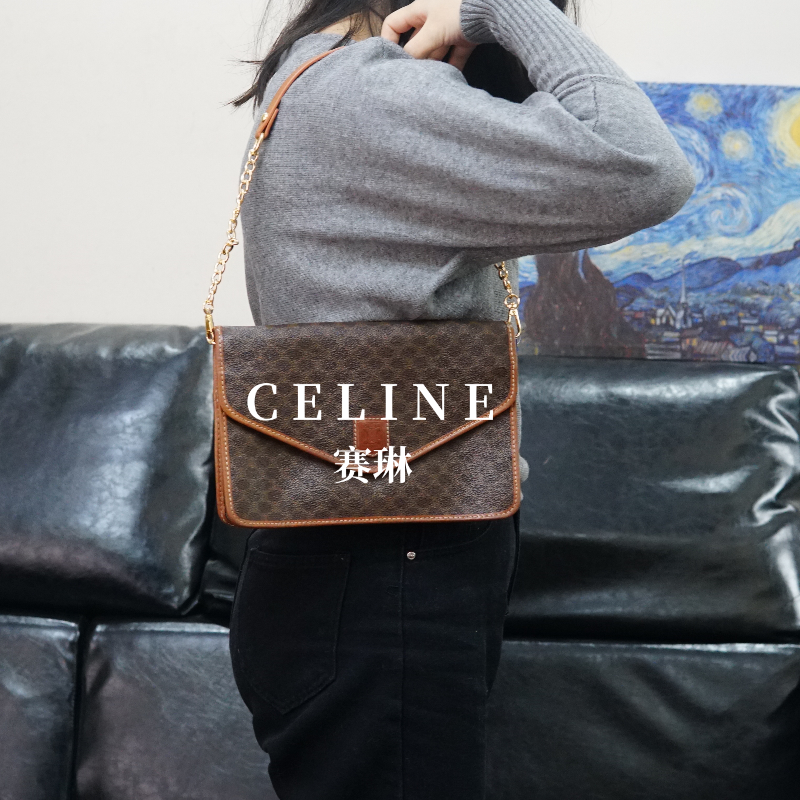 95新 Celine/思琳 老花单肩包/JJ01619671/9671