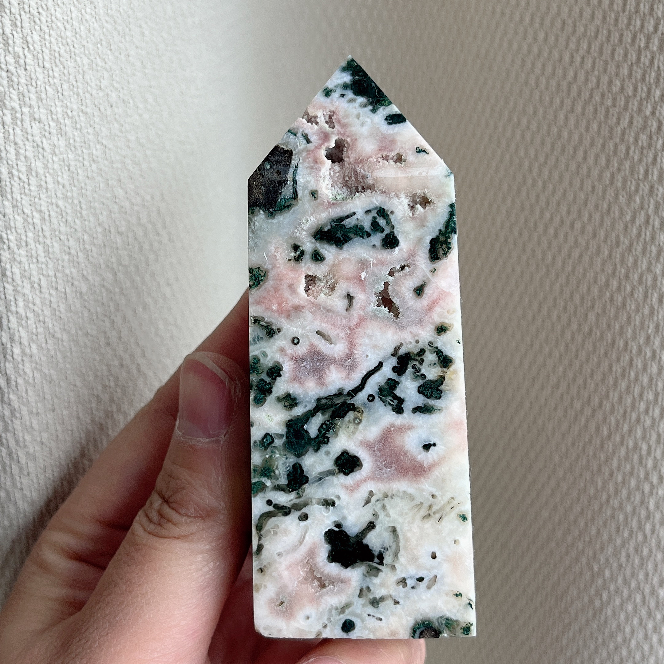 粉水草玛瑙樱花柱子摆件4号92*36*22mm