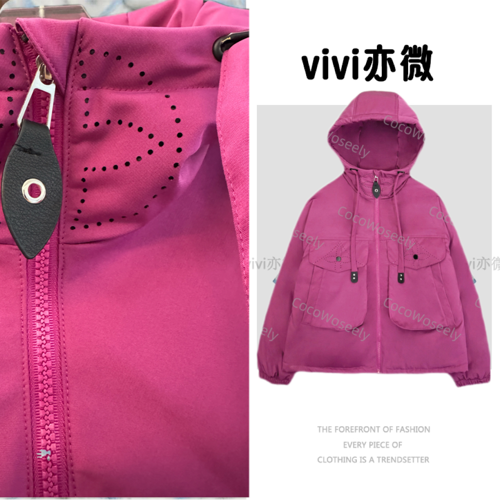 vivi亦微  |工装连帽宽松加厚短外套冲锋衣