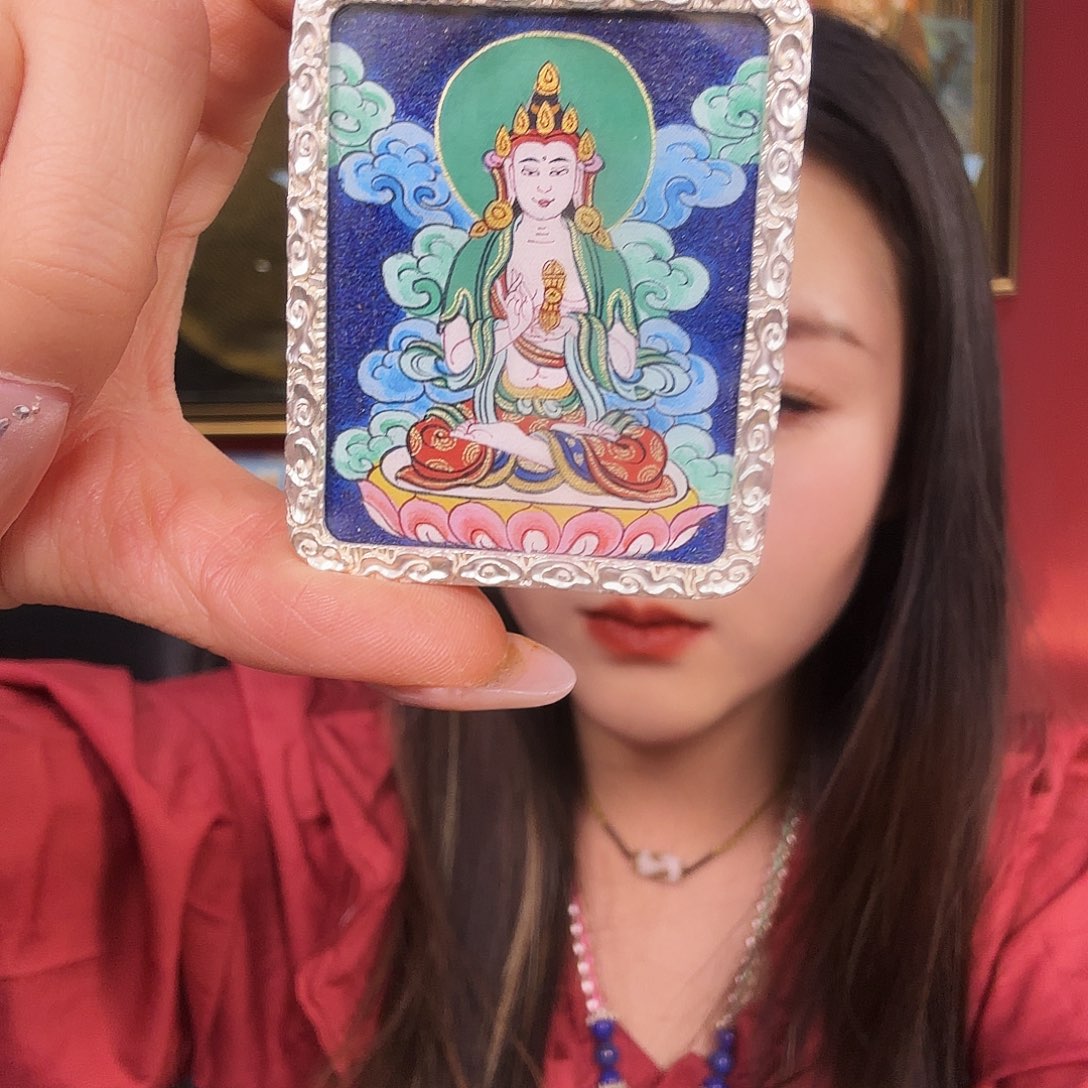 装裱画大势至带壳子