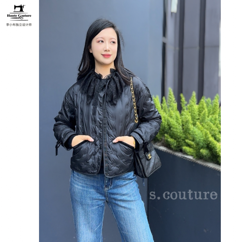 【蕾娜女孩】短款蕾丝花边领百搭休闲秋冬季轻薄轻暖鸭绒外套羽绒服