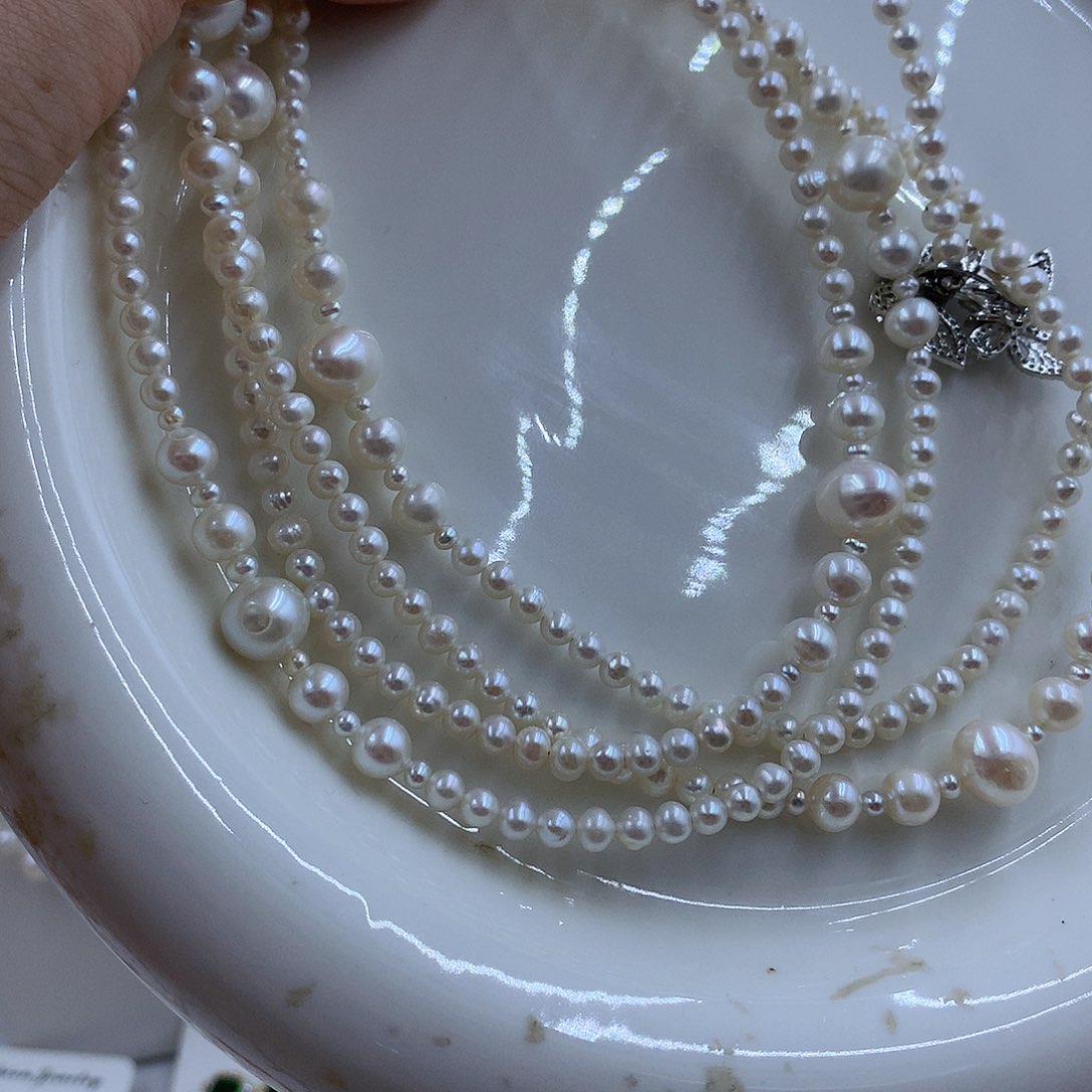 项链银S925镶嵌淡水珍珠