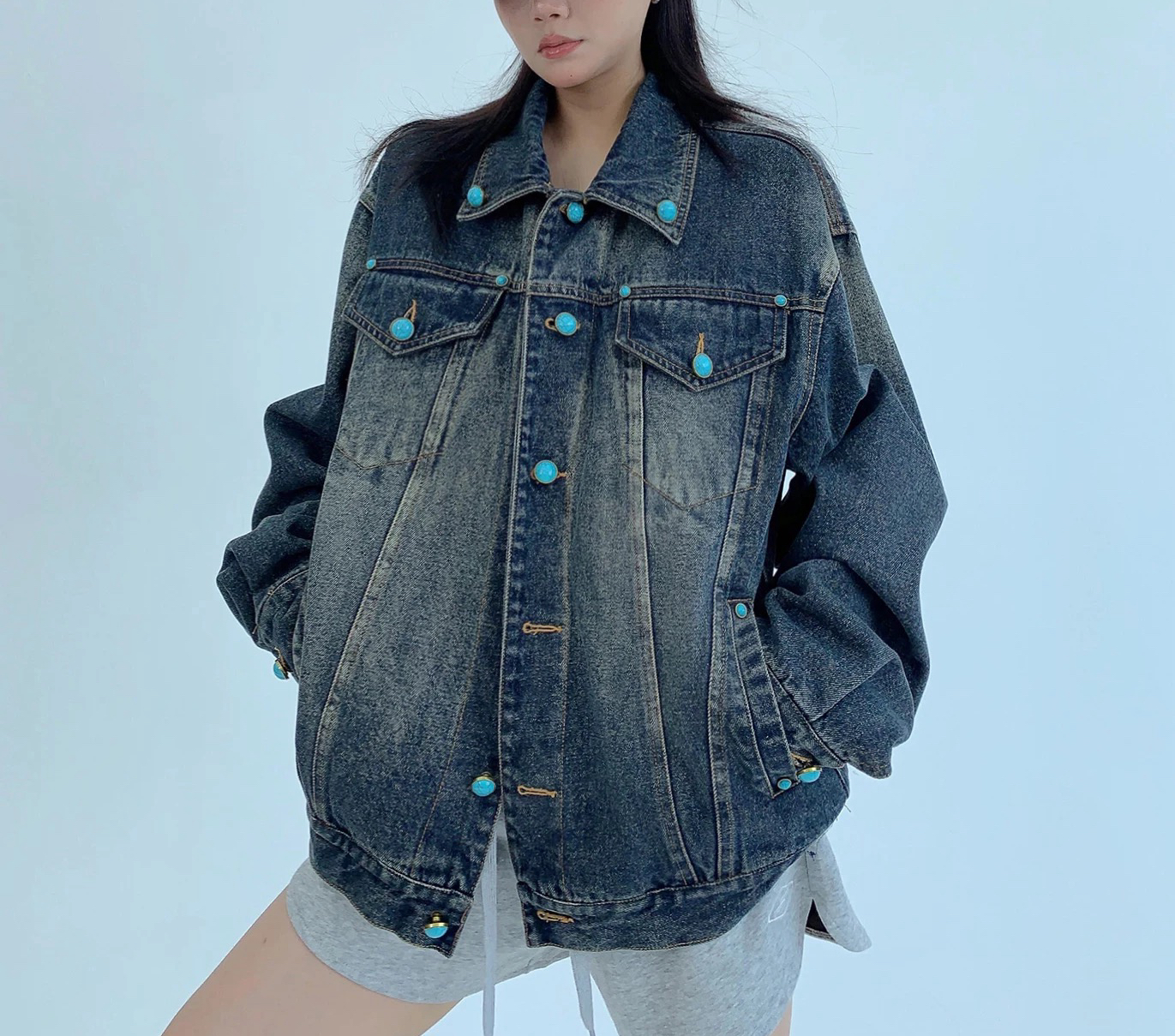 韩版百搭推荐051~100新款2025机车宽松休闲牛仔外套