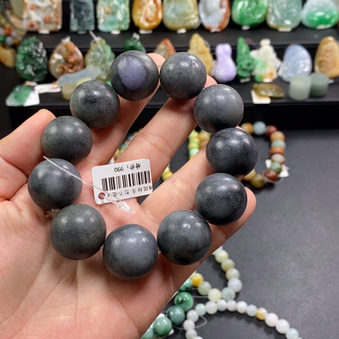 翡翠未镶嵌手串卡19+