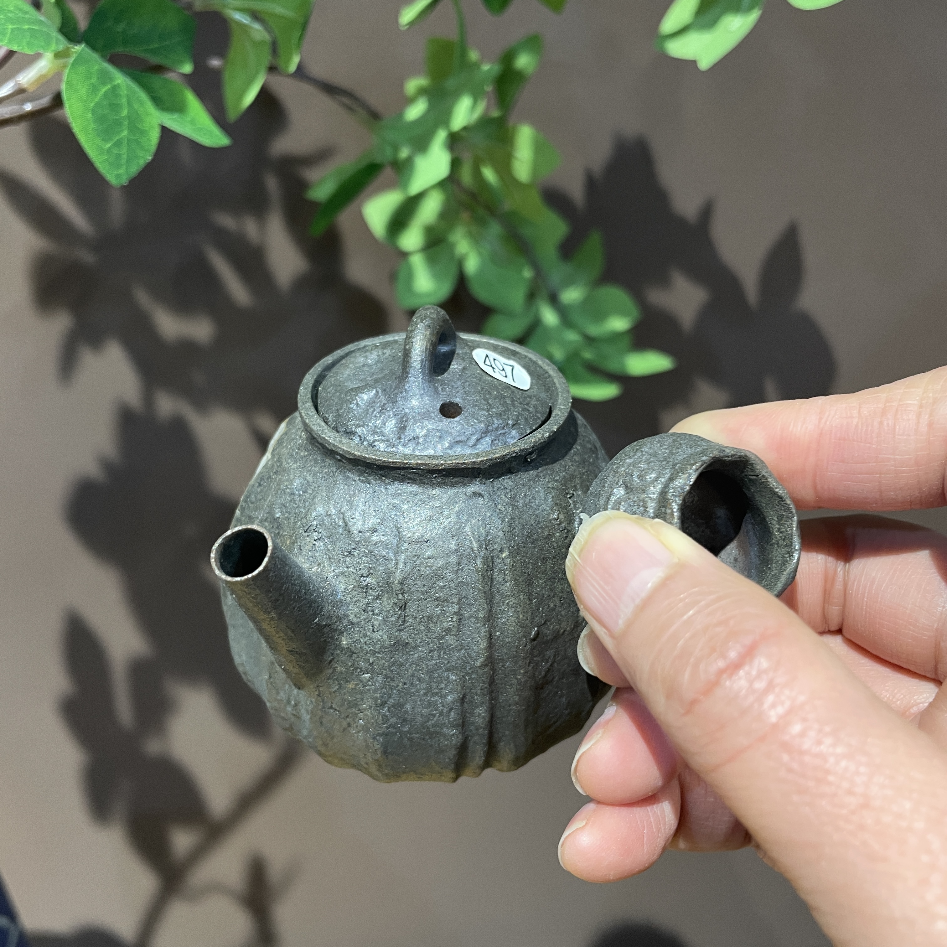 497号全手工陶泥烧茶壶家用复古陶瓷壶120-130ML