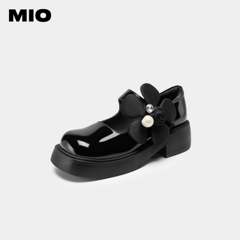 MIO[董思怡同款]MIO米奥秋冬单鞋一字扣显高玛丽珍鞋M224427322