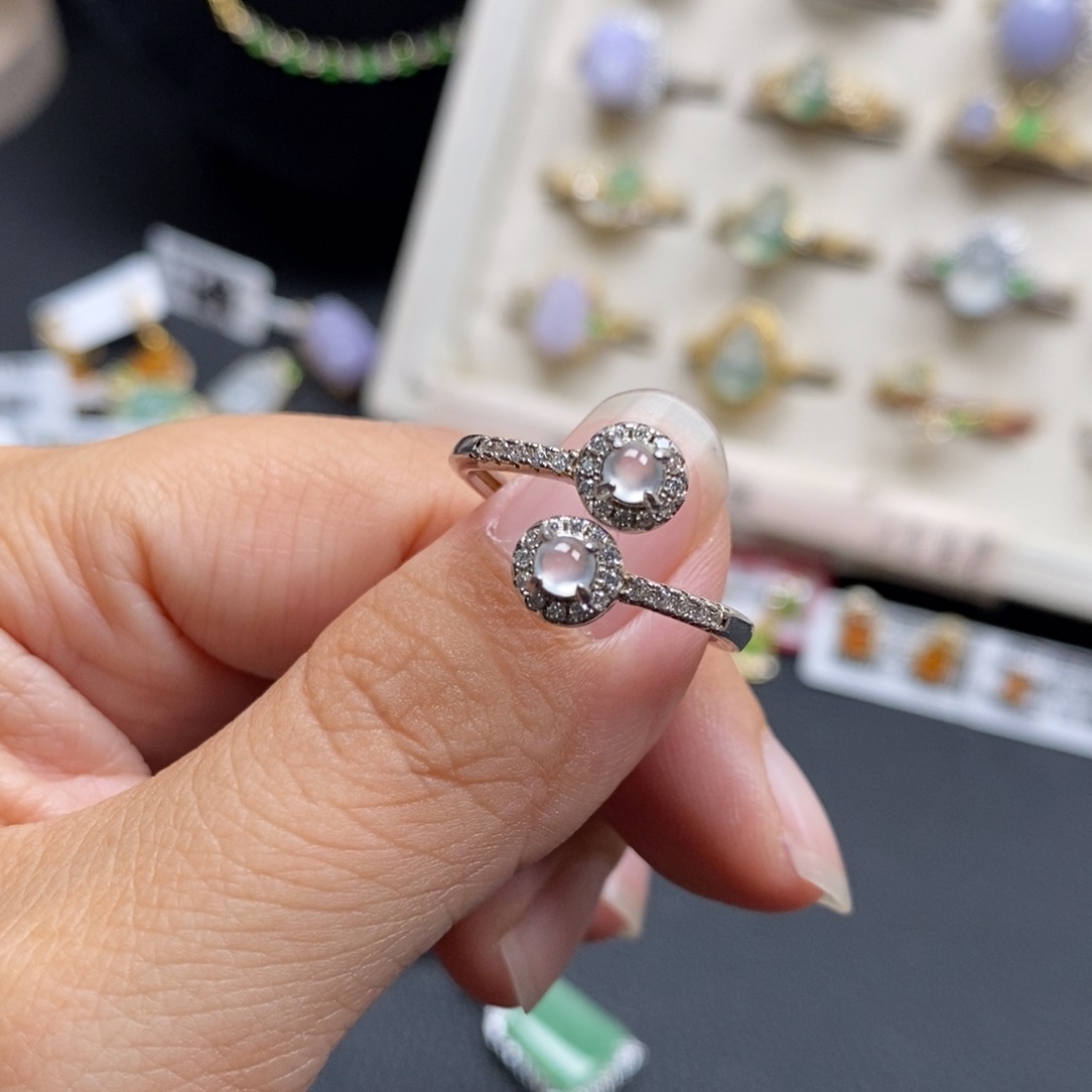 翡翠银S925镶嵌戒指