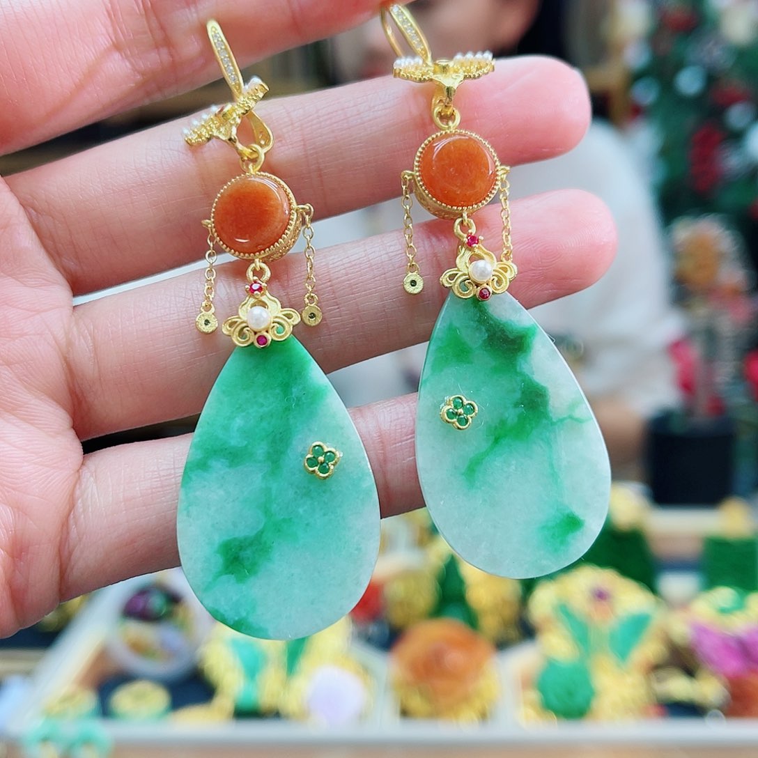 合金翡翠耳饰48小时鉴赏期1