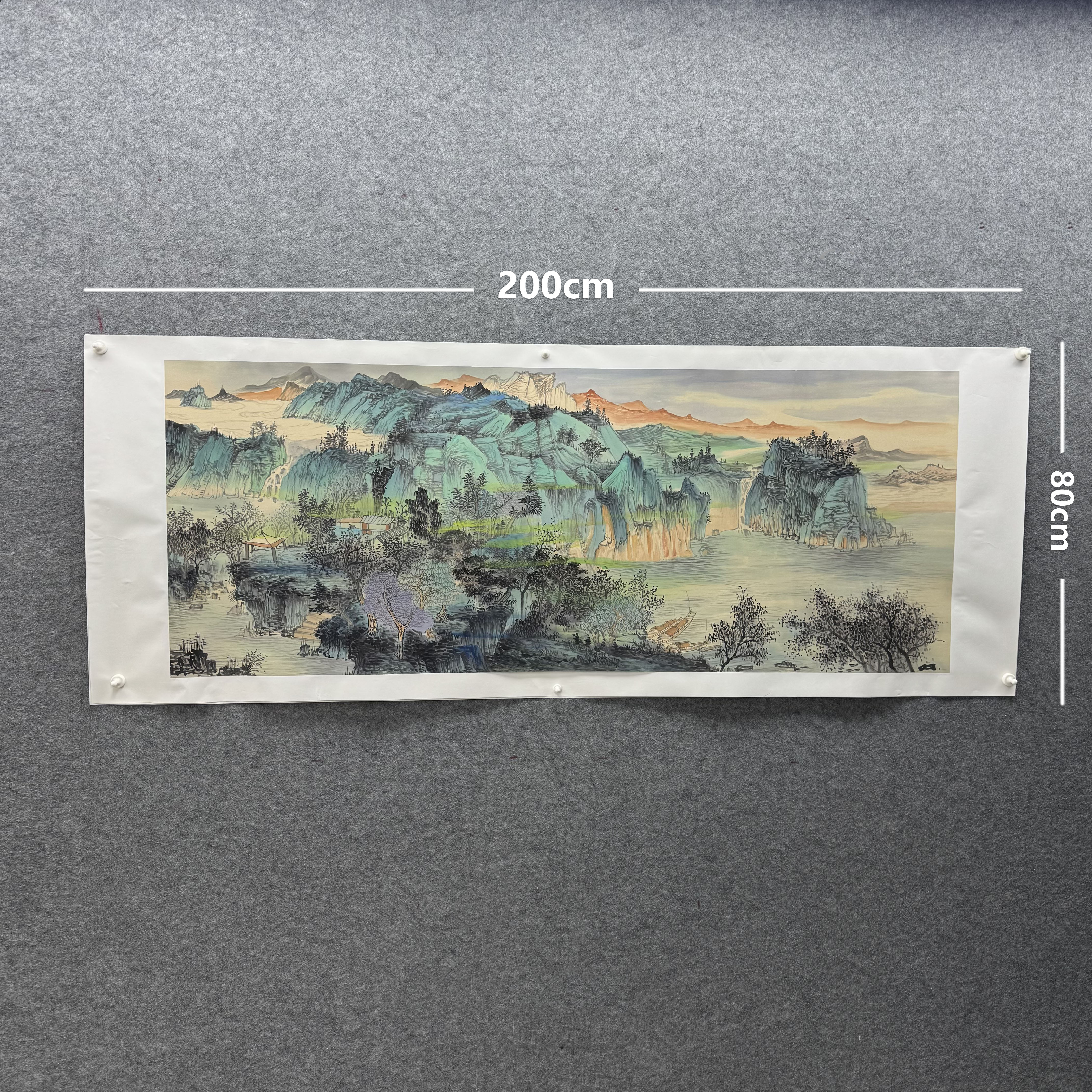 【山水画】张恒禄200*80cm手绘礼盒作品（21）