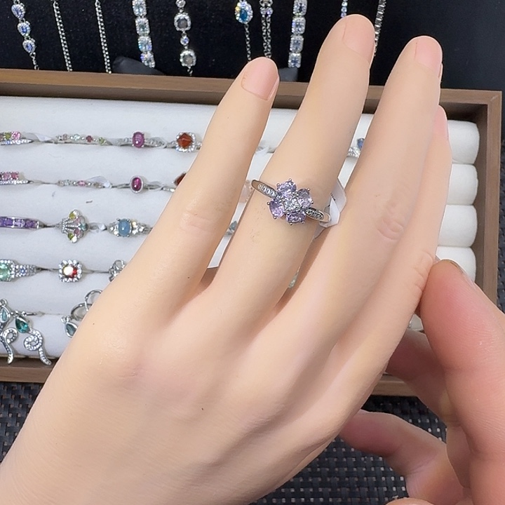 戒指紫晶银S925镶嵌