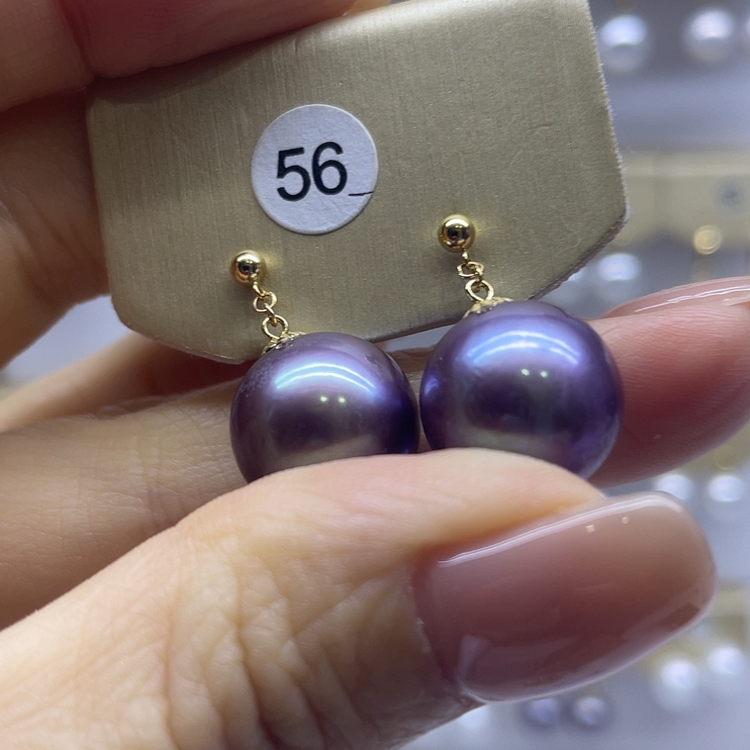 淡水珍珠18K金镶嵌耳饰