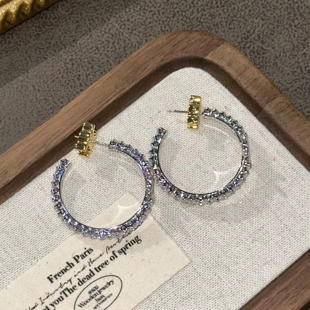 铜合金耳饰 撞色凯凯时尚耳圈-67172