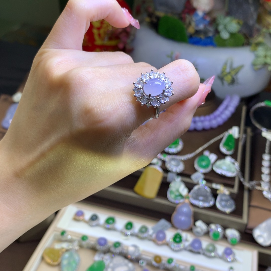 翡翠挂件银S925镶嵌翡翠