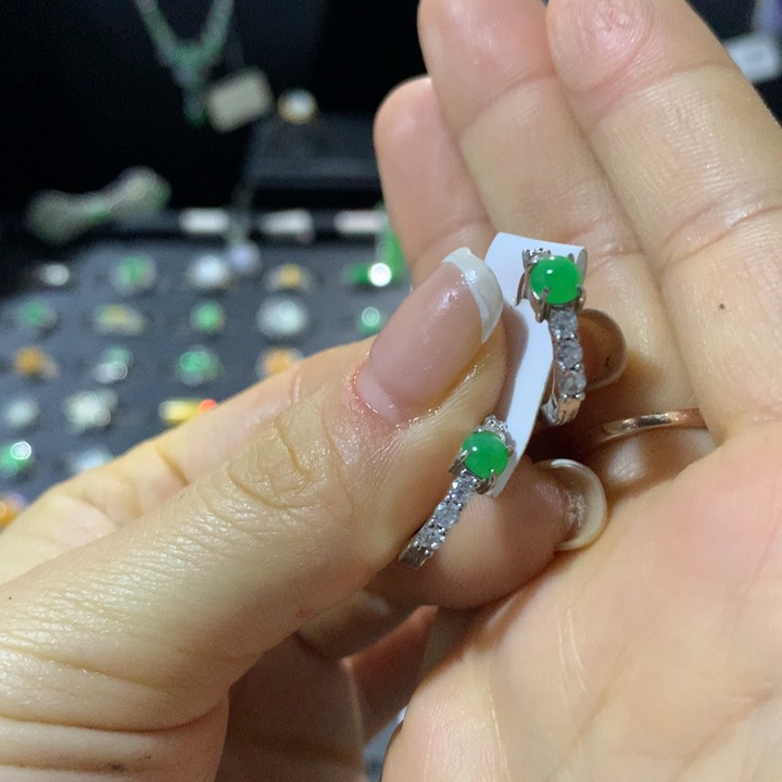 翡翠银S925镶嵌戒指