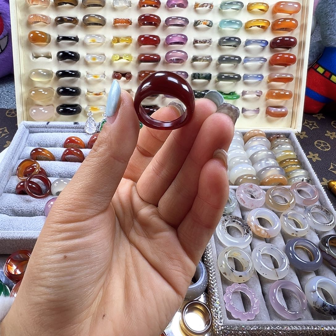 乖***乖玛瑙/玉髓未镶嵌戒指A2不退换19.5港21