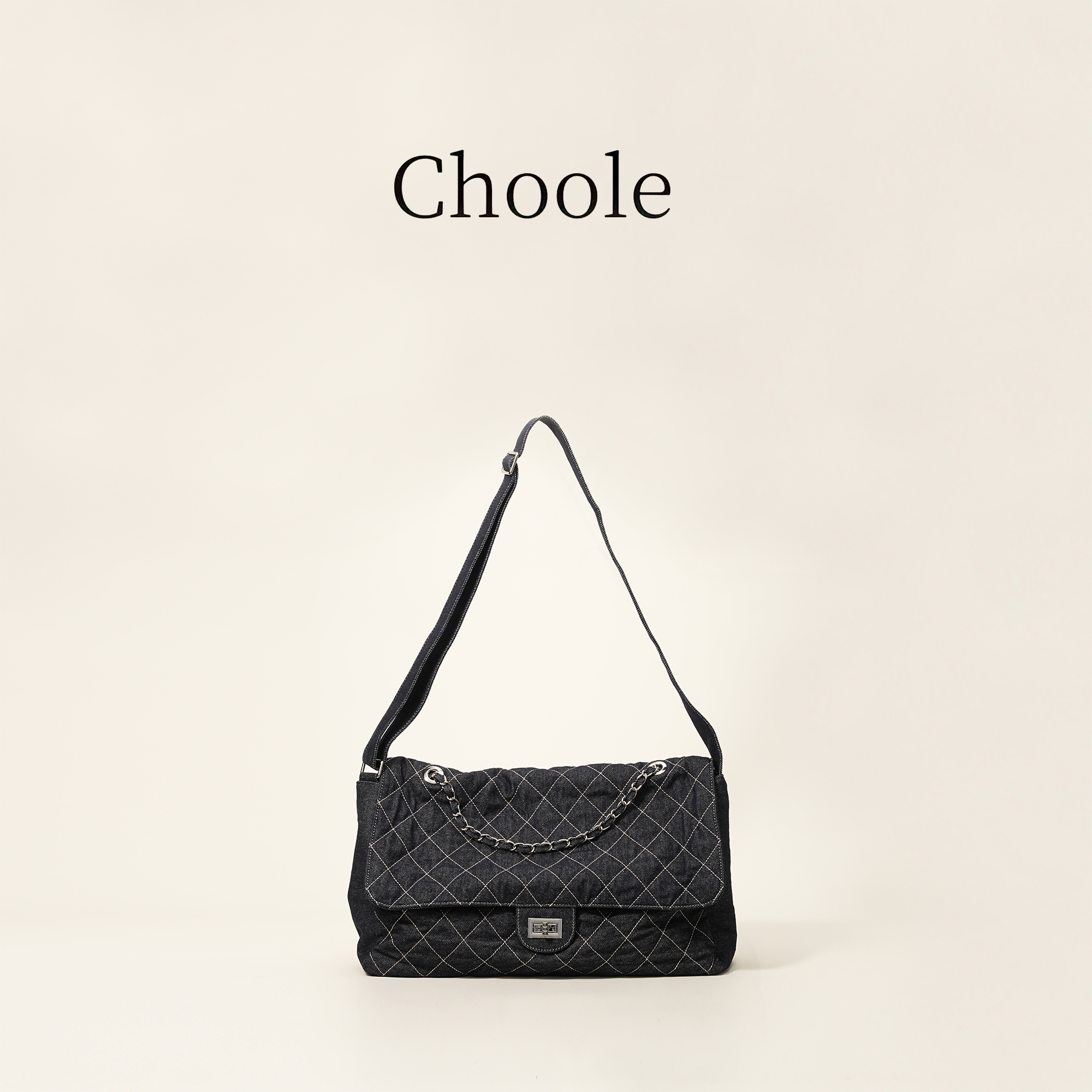 【牛仔-托特】中古菱格购物袋 原版丹宁面料  可单肩  可斜挎包   