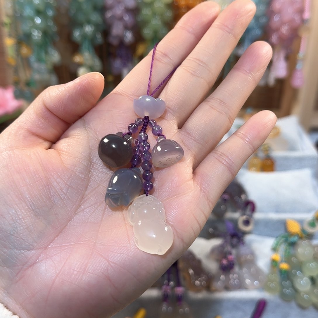 玛瑙/玉髓手机挂件未镶嵌
