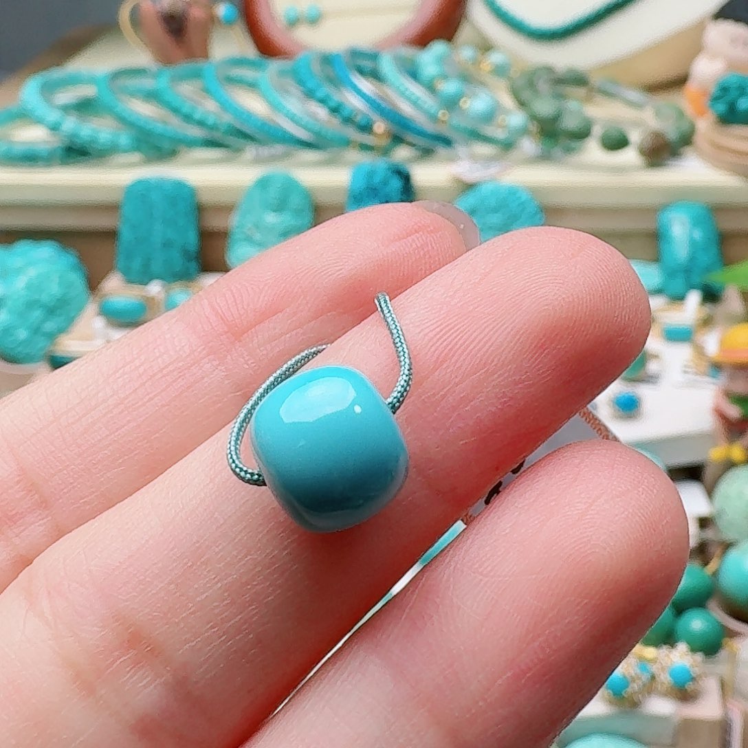 绿松石未镶嵌高瓷蓝老型9.6