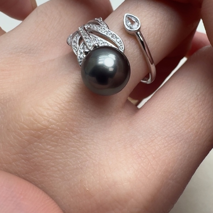海水珍珠戒指银S925镶嵌