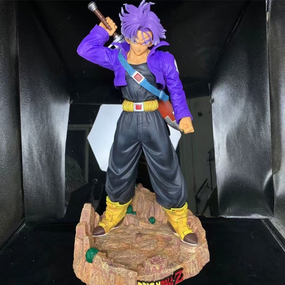 七龙珠 特兰克斯带底座 龙珠赛亚人 双头祖国版手办 同人模型