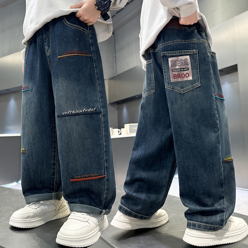 童装男童裤子秋款牛仔裤新款2025新款中大童韩版宽松弹力潮时尚