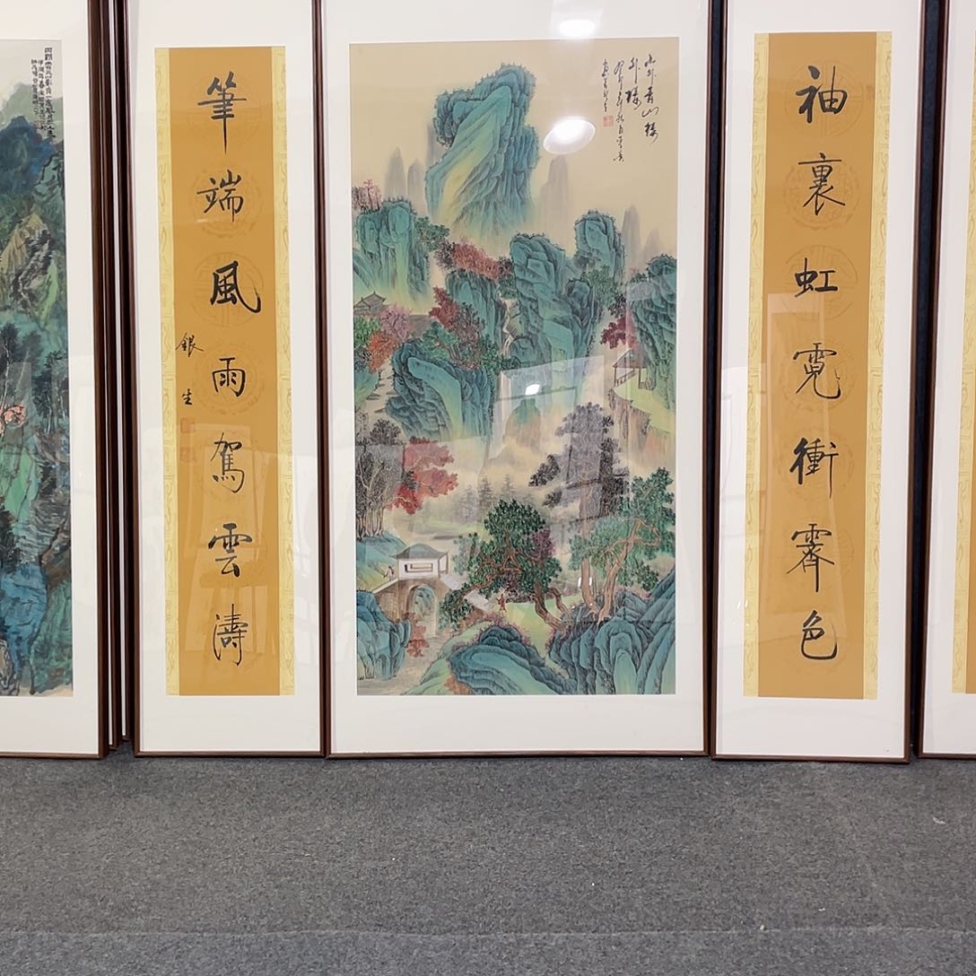 国画广****部手绘画作品带框发货