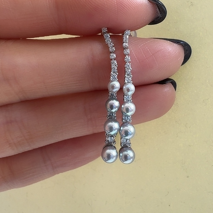 海水珍珠耳饰银S925镶嵌