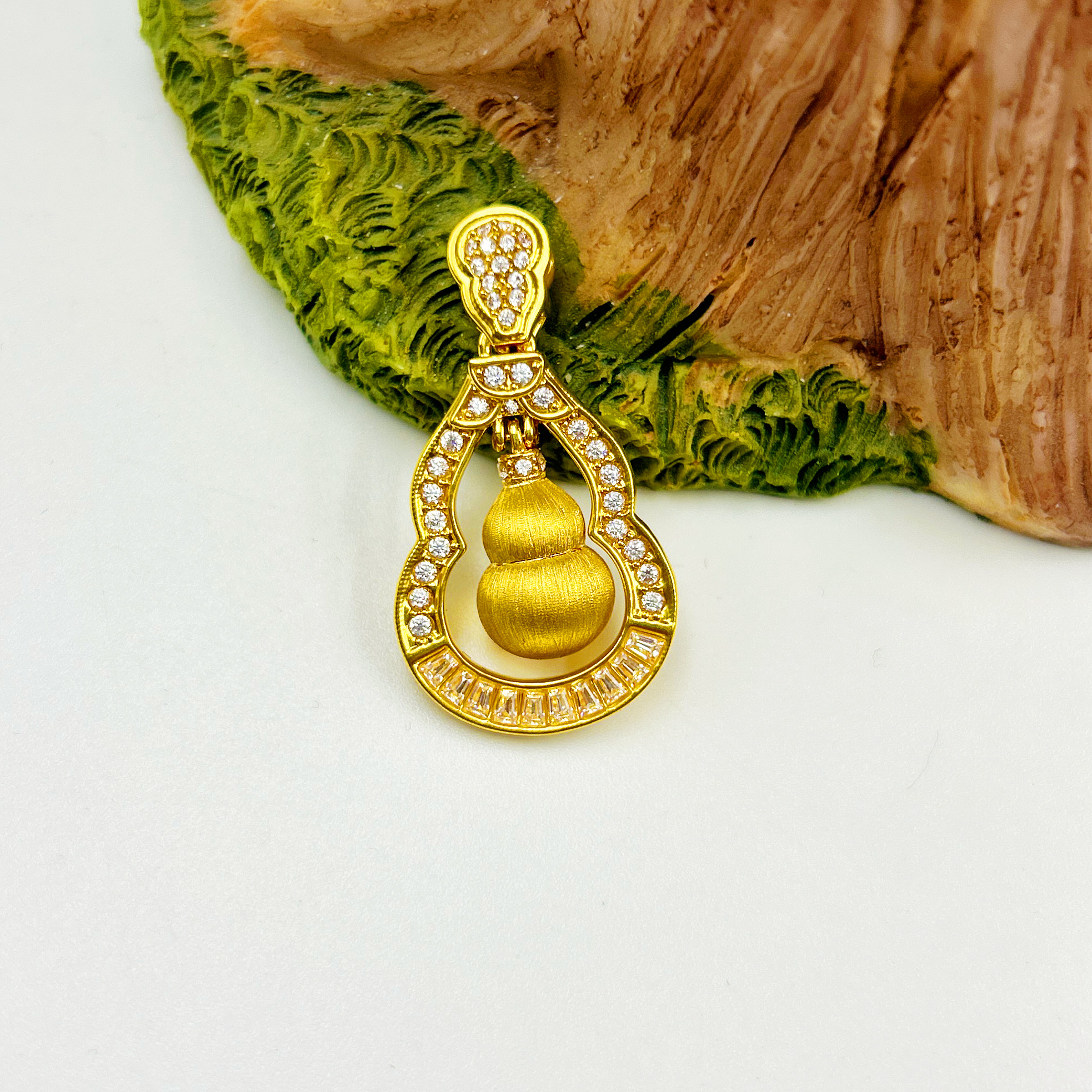 足金999 镶嵌君家满镶葫芦吊坠 5D工艺A1