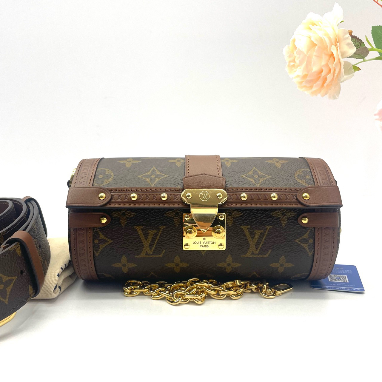 95新 LouisVuitton/路易威登 98新/巴比龙老花/经典链条包/女士