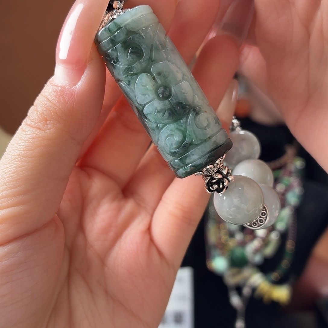 翡翠未镶嵌耳饰手串