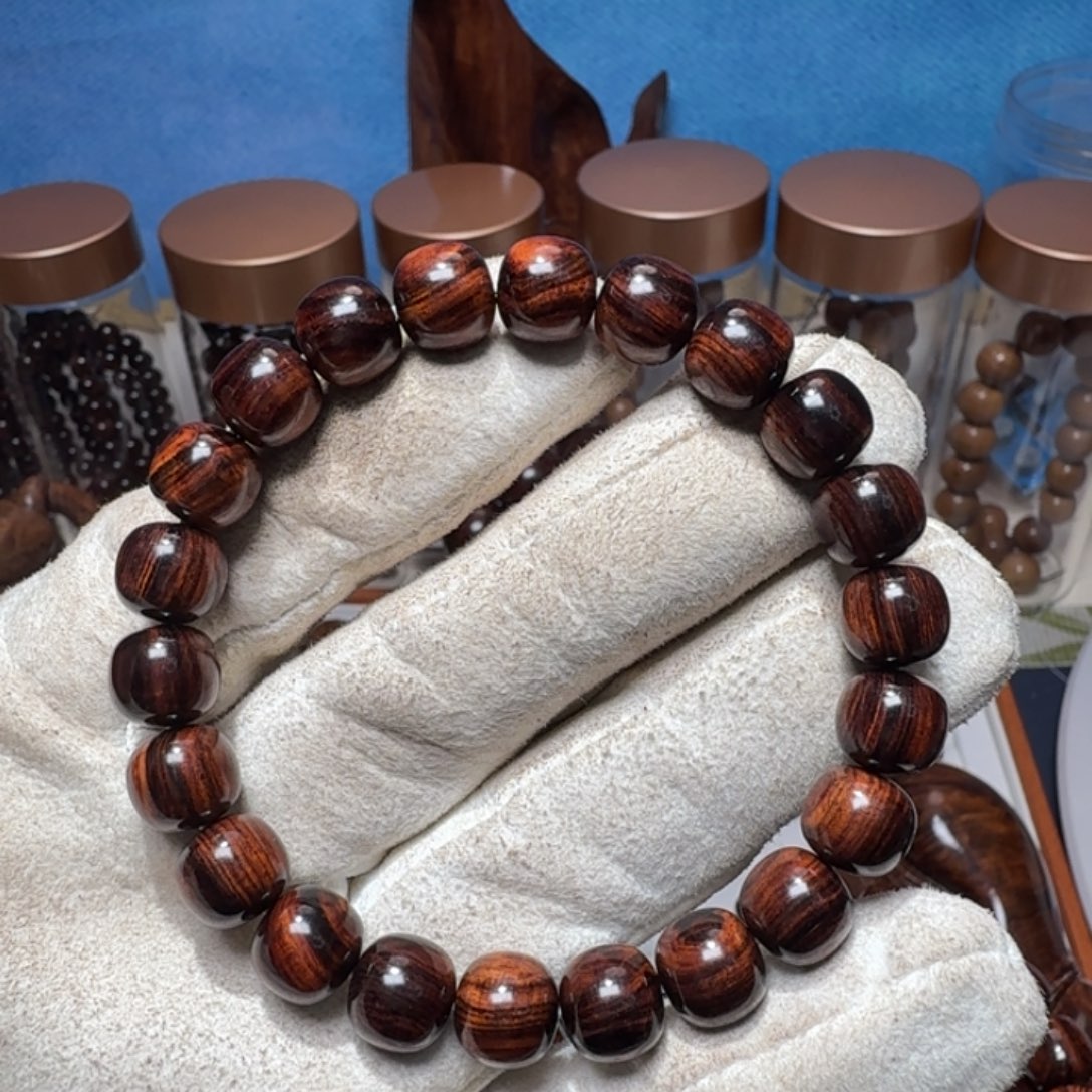 手串/手链黄花梨/降香黄檀海南黄花梨精工9.5✖️10大黑线满纹