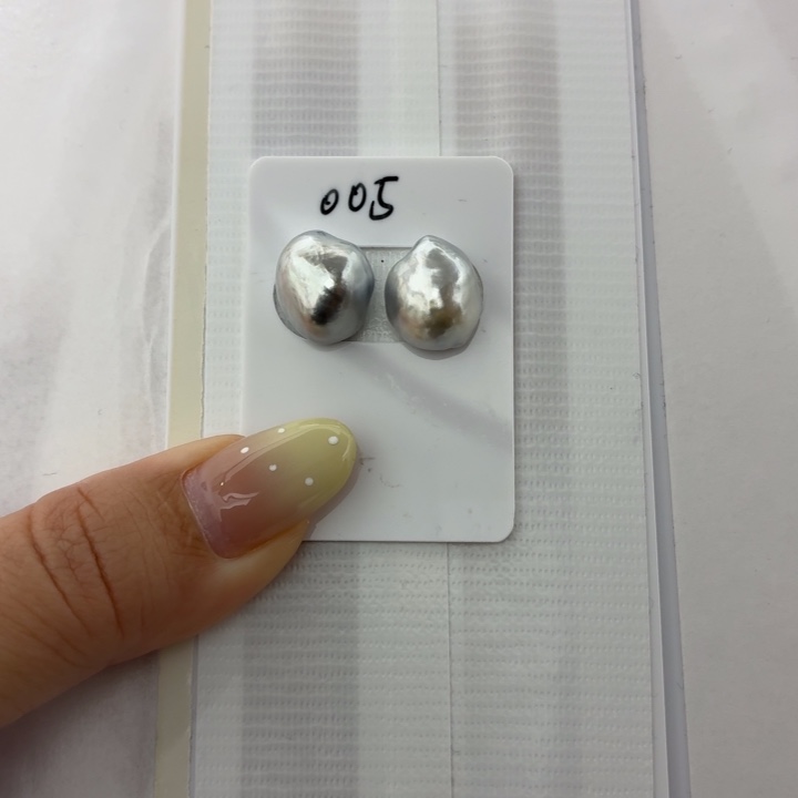 海水珍珠裸珠海水珍珠大溪地铂金灰keshi裸珠