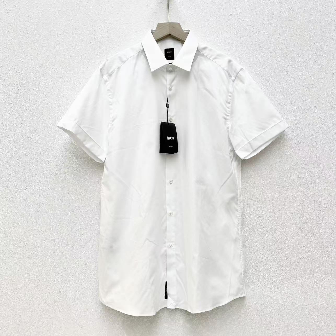 未使用 HugoBoss/雨果博斯 白色短袖衬衫41码2283