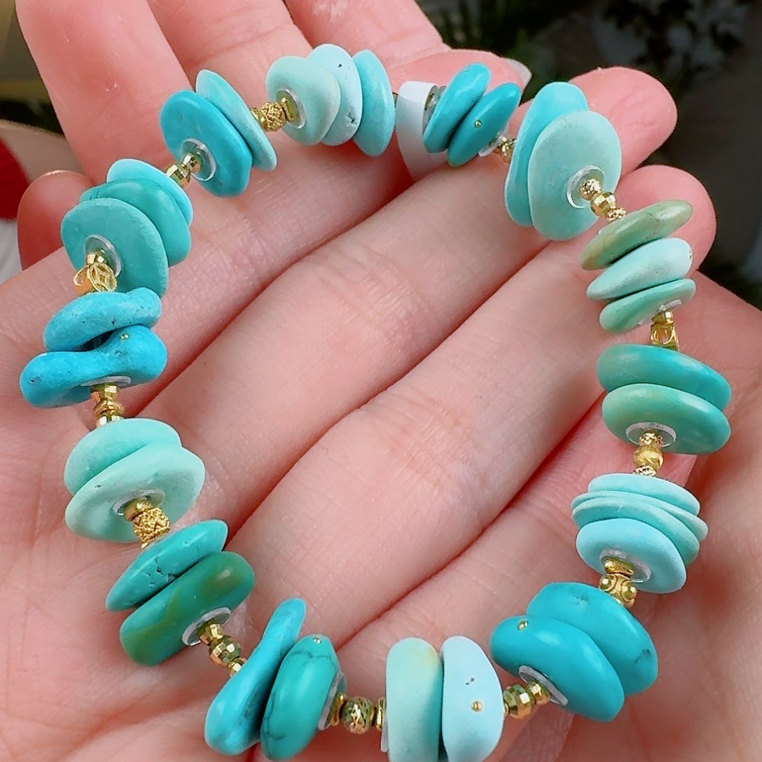 绿松石珠宝奇石18K金镶嵌