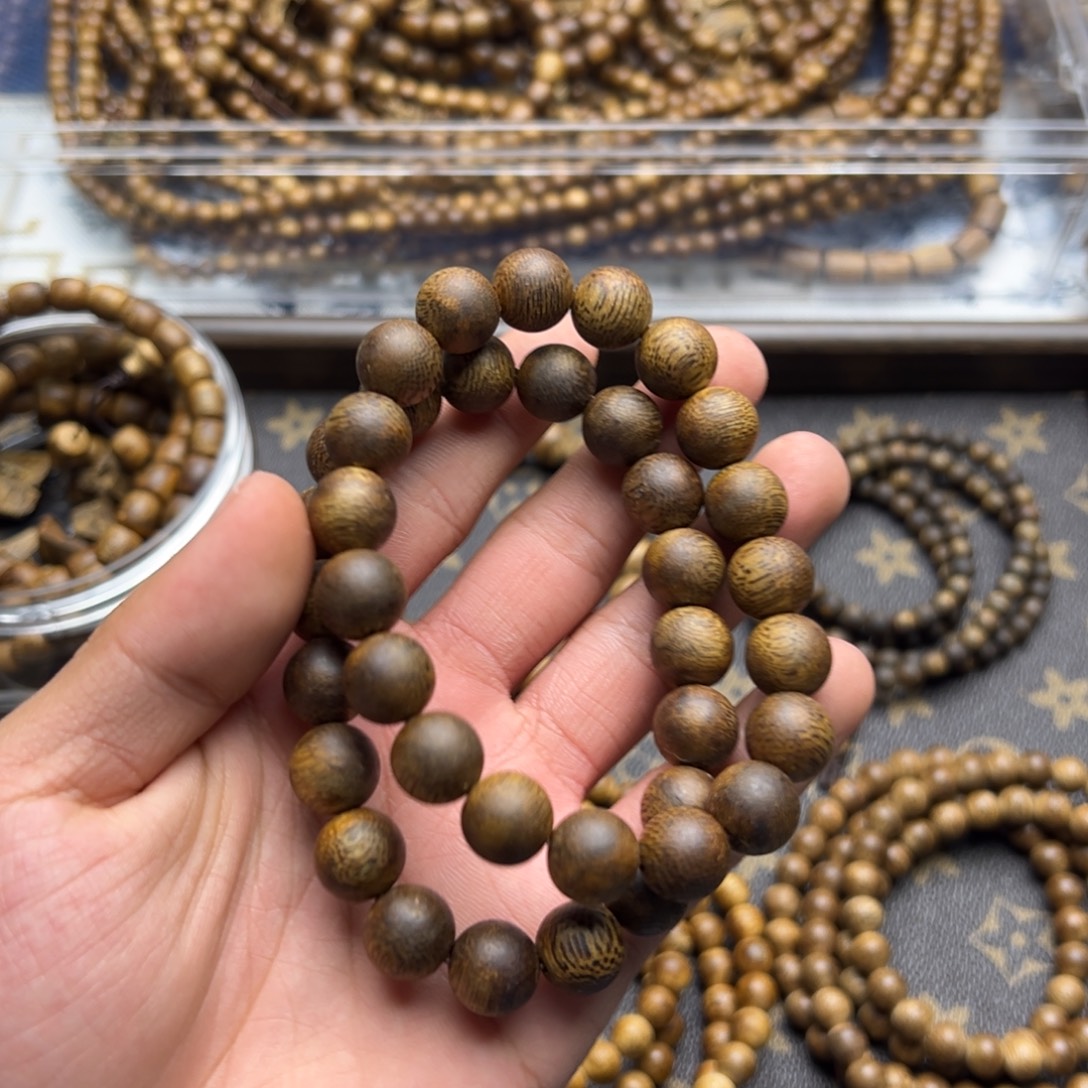 手串沉香金沙叶九分沉1.1/10克圆珠单圈 多样性发一