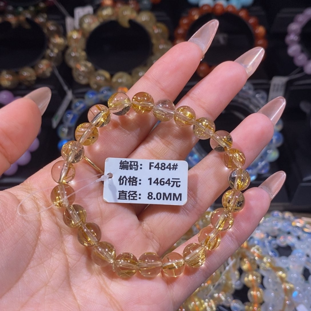 发晶手链未镶嵌F484#8mm