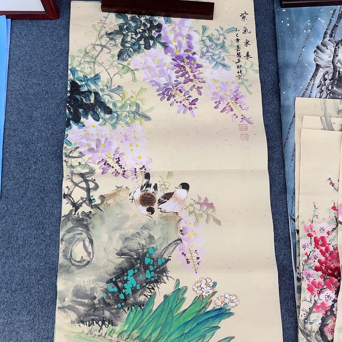 国画尺寸50X100手绘作品 