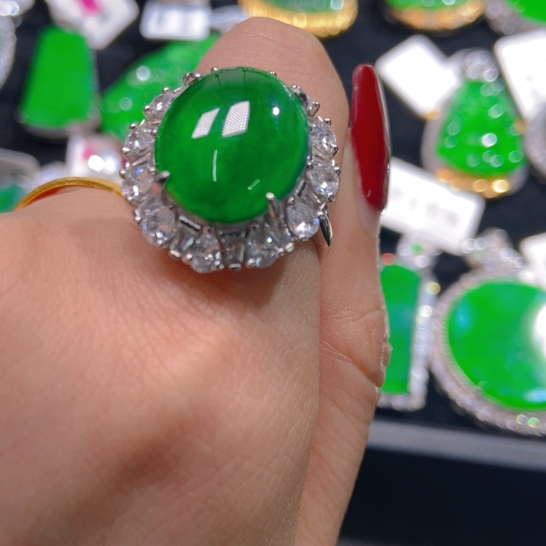 翡翠吊坠(不含链)银S925镶嵌