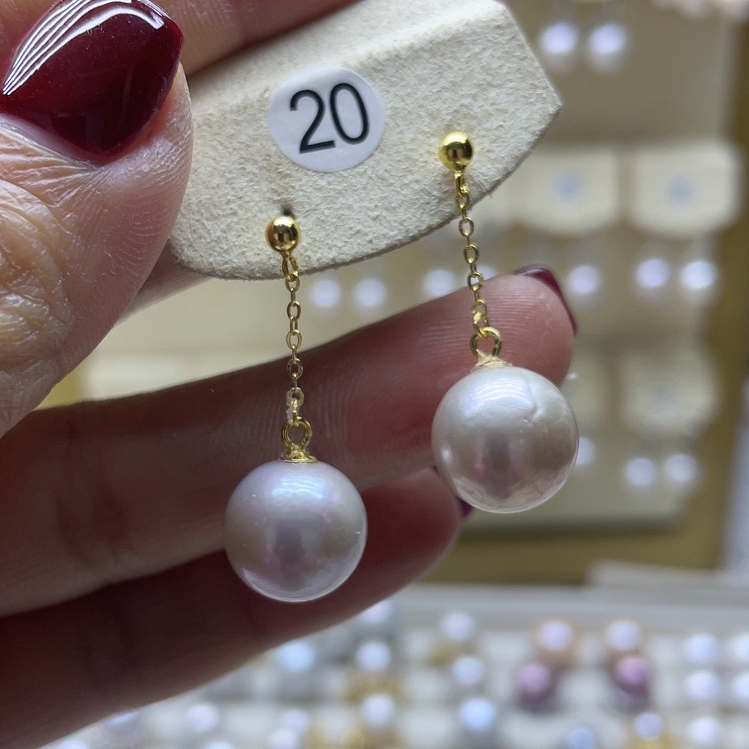 淡水珍珠耳饰银S925镶嵌