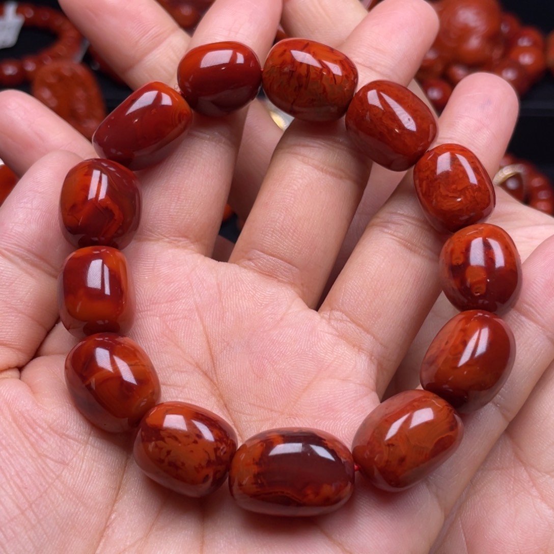 南红玛瑙珠宝奇石未镶嵌单圈