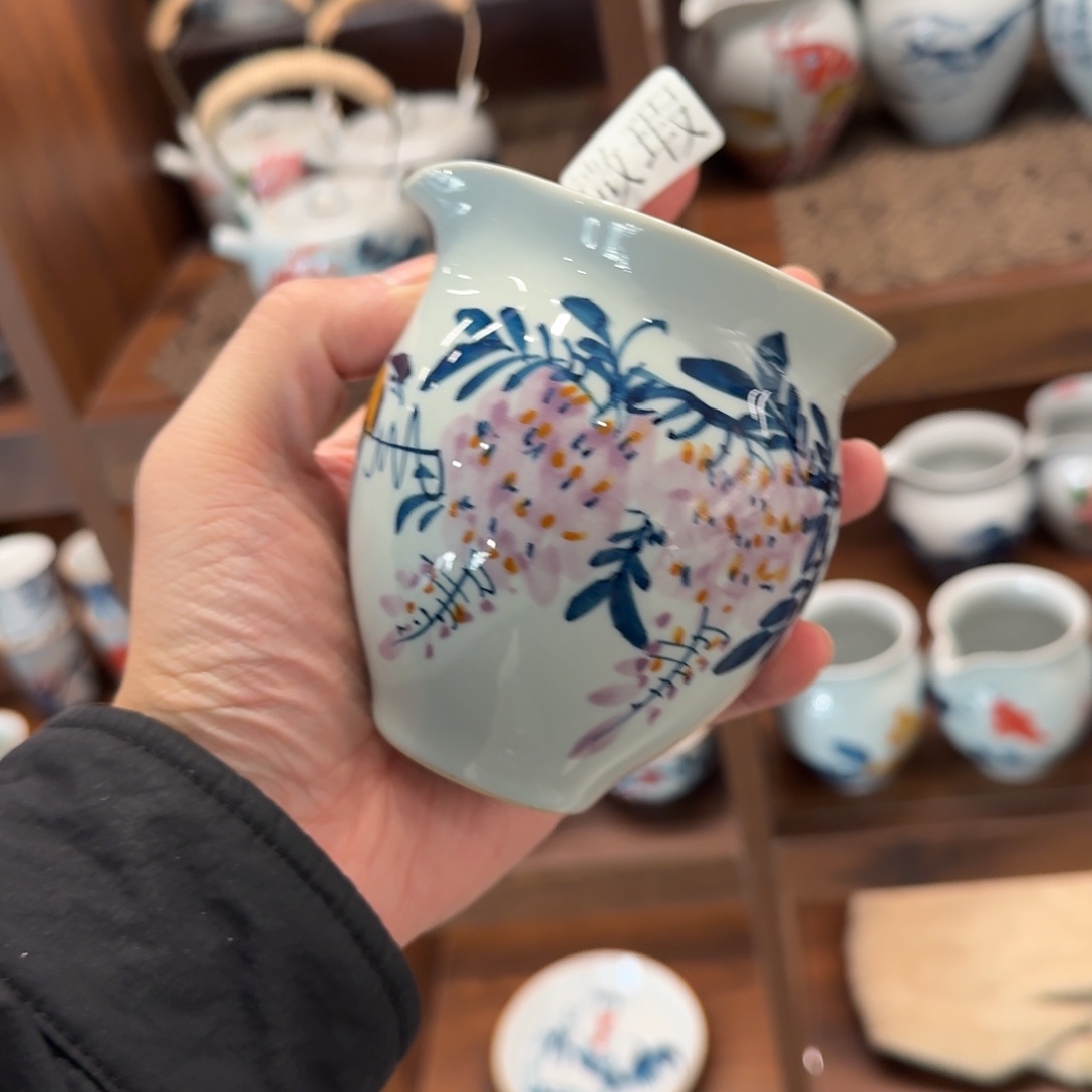 釉下手绘茶具微瑕