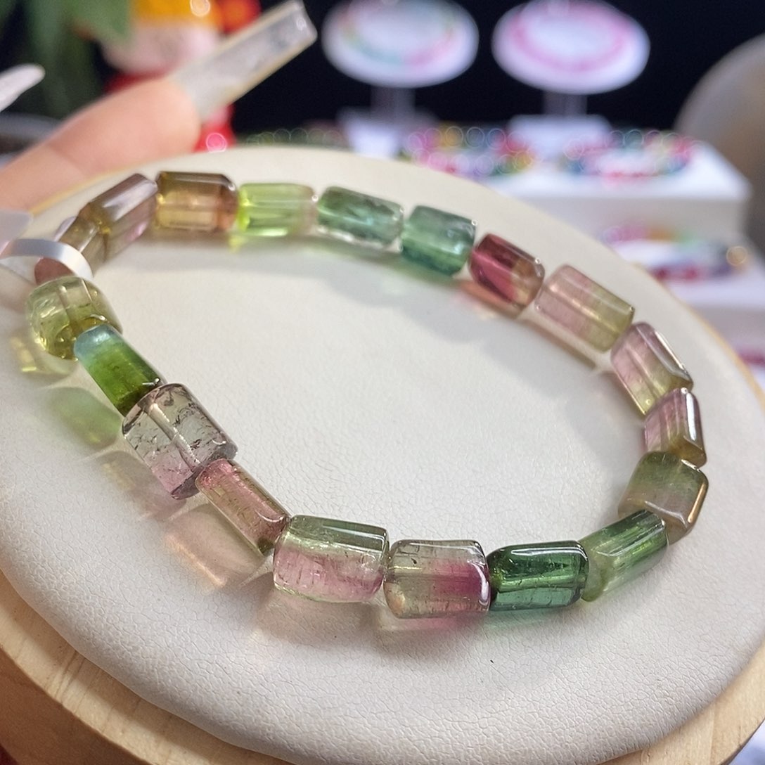 未镶嵌手链碧玺西瓜方糖