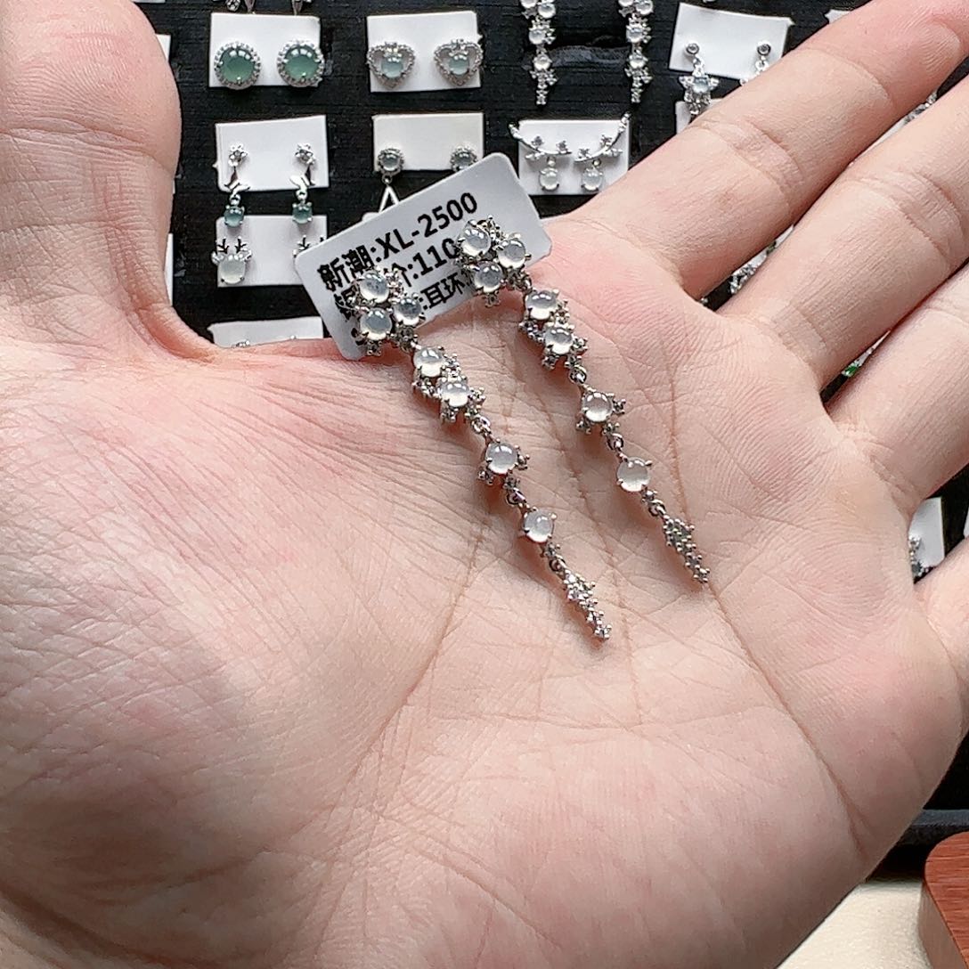 翡翠手链银S925镶嵌天然翡翠A货