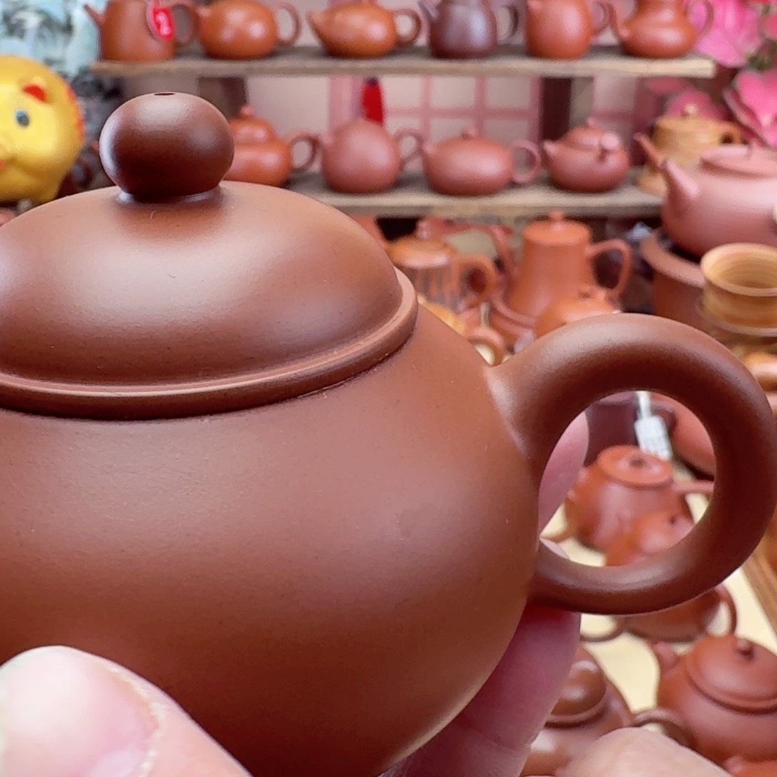 紫砂茶壶容天140 cc手拉