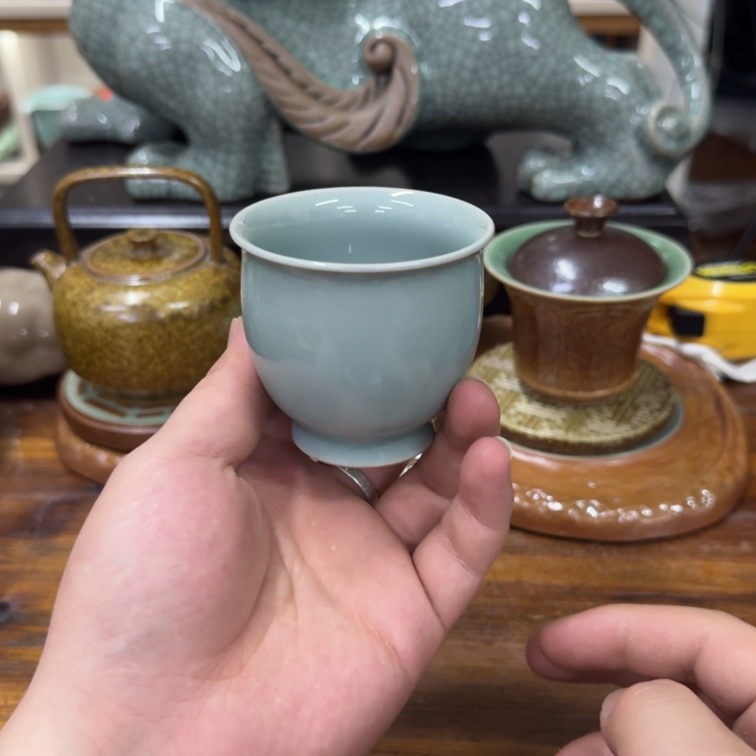 龙泉青瓷茶具微瑕5665