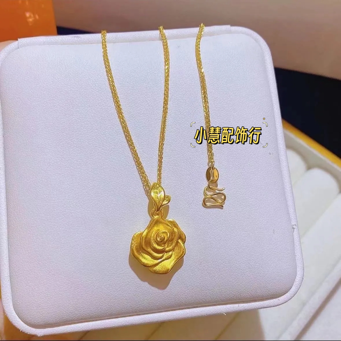 铜合金项链 【小慧家】新中式丝绒玫瑰花项链复古百搭时尚