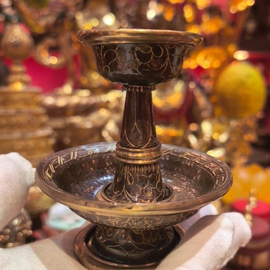 香榧木尼泊尔紫铜护法杯8㎝ 